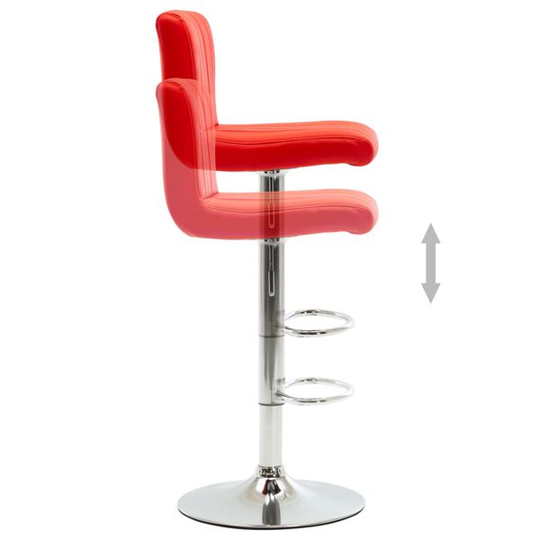 vidaXL バースツール レッド 合成皮革製
