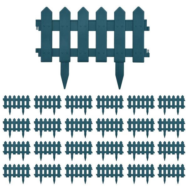 vidaXL 芝生用エッジ 25点 グリーン 10m PP製