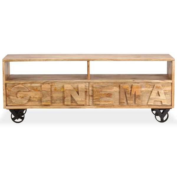 vidaXL TVキャビネット マンゴー無垢材 120x30x48cm