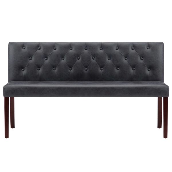 vidaXL ベンチ グレー スエード調 合成皮革製 148.5cm