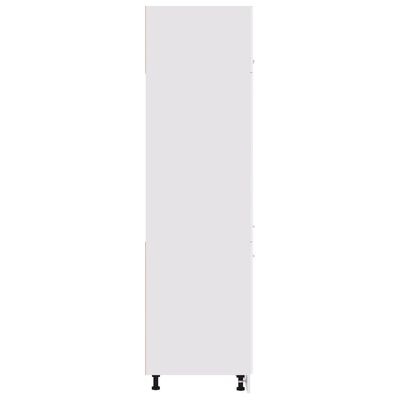 vidaXL 冷蔵庫用キャビネット ハイグロスホワイト 60x57x207cm パーティクルボード