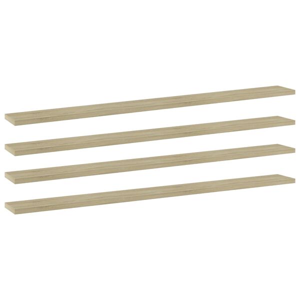 vidaXL 本棚ボード 4点 ソノマオーク 100x10x1.5cm パーティクルボード
