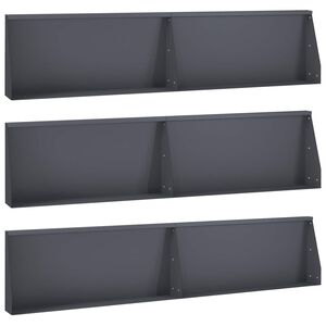 vidaXL 保持壁 6 個 100 x 12 x 50 cm スチール アンスラサイト