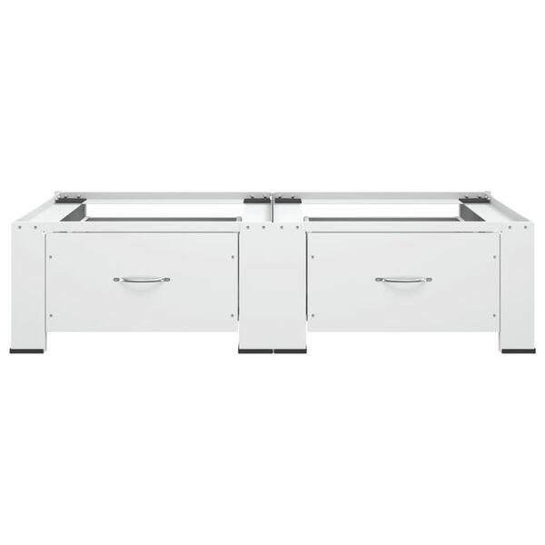 vidaXL 洗濯＆乾燥機台 ダブル 引き出し付き ホワイト