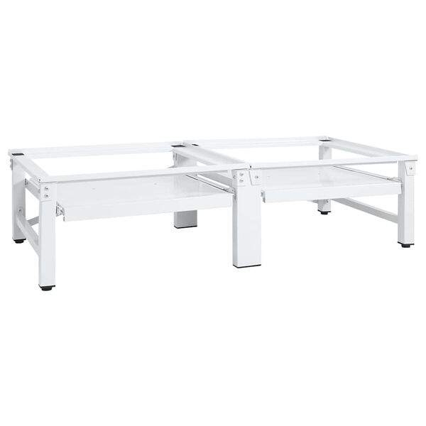 vidaXL 洗濯機/乾燥機用置き台 引き出しボード棚付き ホワイト