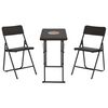 vidaXL 折りたたみビストロ3点セット 高密度ポリエチレン製 ブラウン 籐風