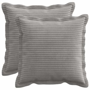 vidaXL クッションカバー 2 個 HOUTEN ライトグレー 40 x 40 cm コーデュロイ