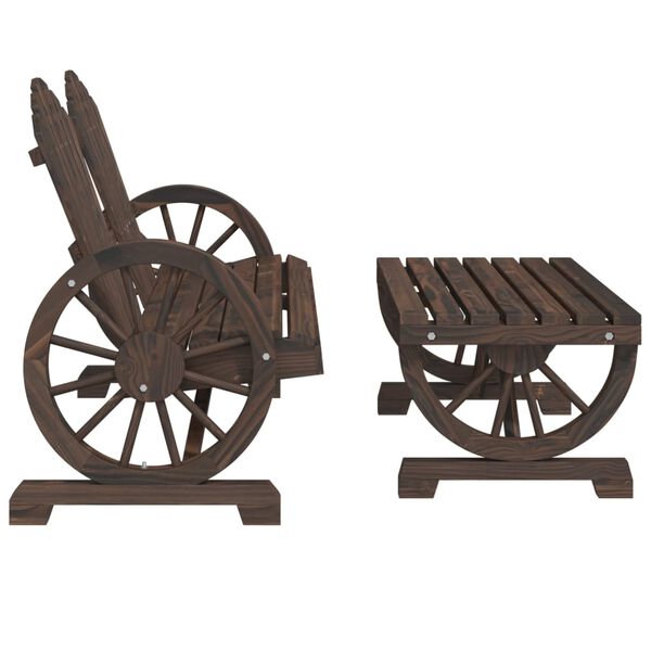 vidaXL ガーデンラウンジ2点セット モミ無垢材