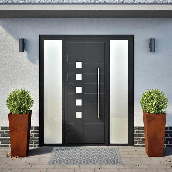 vidaXL ガーデンプランター 2個セット 35x35x75cm 耐候性スチール製