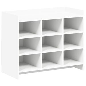 vidaXL 靴キャビネット ストレージ付き ホワイト 85 x 39.5 x 70 cm エンジニアードウッド