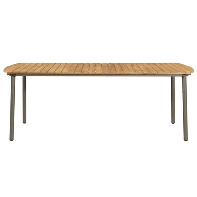 vidaXL ガーデンテーブル 200x100x72cm アカシア無垢材＆スチール