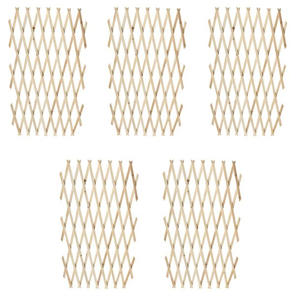 vidaXL トレリス フェンス ５面 無垢材 180x90cm