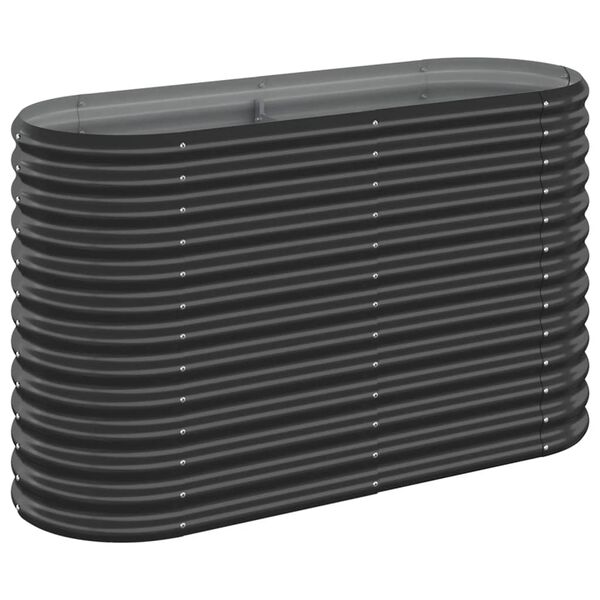 vidaXL ガーデンプランター 亜鉛メッキスチール 114x40x68 cm アントラシート