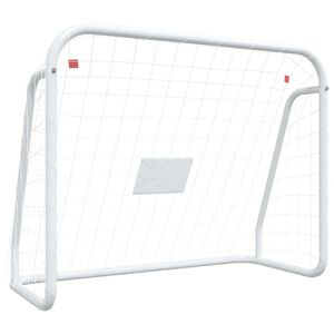 vidaXL サッカーゴール ネット付き ホワイト 125x96x60cm スチール＆ポリエステル