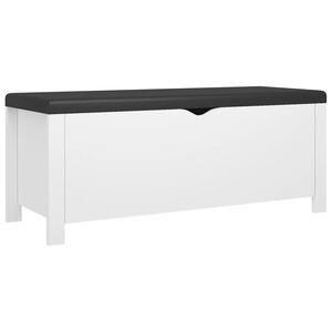 vidaXL シューズベンチ クッション付き ホワイト 104x40x45cm エンジニアリングウッド