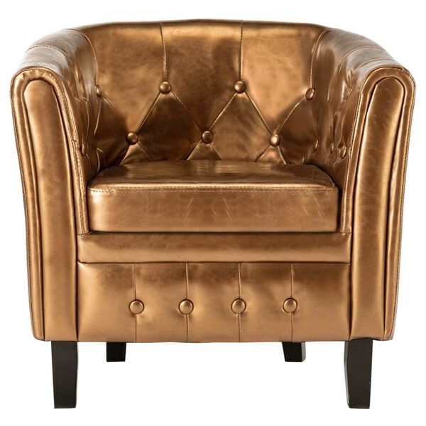 vidaXL タブチェア 合成皮革製 ブラウン