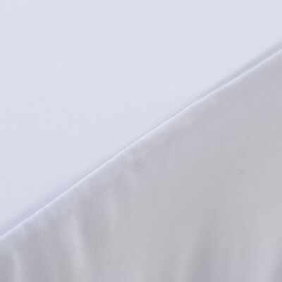 vidaXL ストレッチテーブルカバー スカート付き 2点セット 243x76x74cm ホワイト