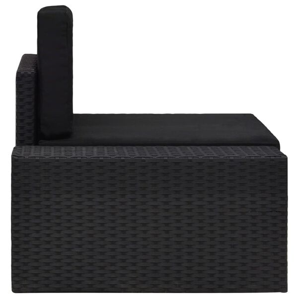 vidaXL コーナーソファセクション 右側アームレスト付き ポリラタン製 ブラック