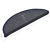 vidaXL 階段マット 15枚 56x17x3 cm ダークグレー＆ブルー 半円形