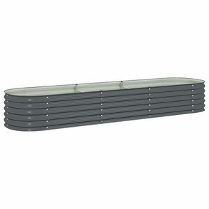 vidaXL レイズドガーデンベッドー 320x80x44cm 亜鉛メッキ鋼製 グレー