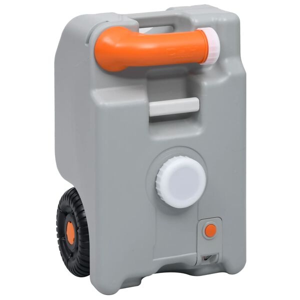 vidaXL タイヤ付き ウォータータンク キャンプ用 25L グレー