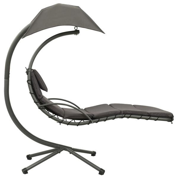 vidaXL ガーデンスイングチェア グレー 190x90x200 cm 布製