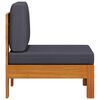 vidaXL ミドルソファ ダークグレークッション付き アカシア無垢材