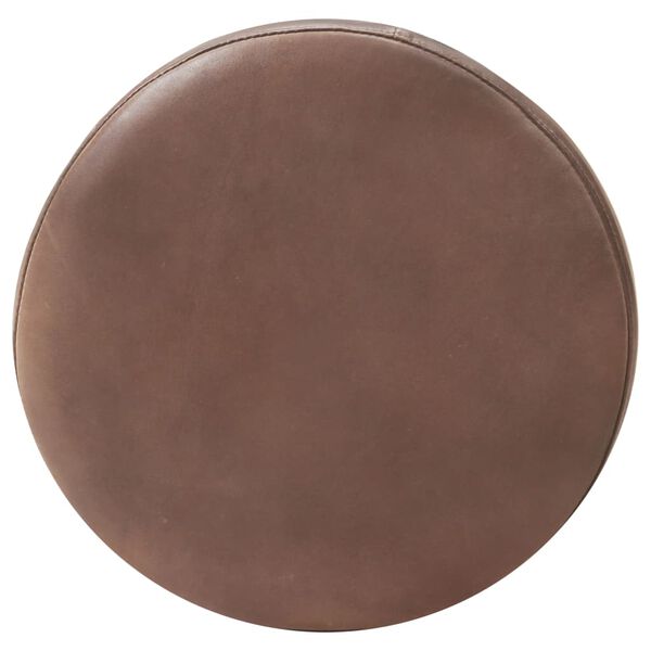 vidaXL バースツール 2点 ダメージブラウン 本山羊革製