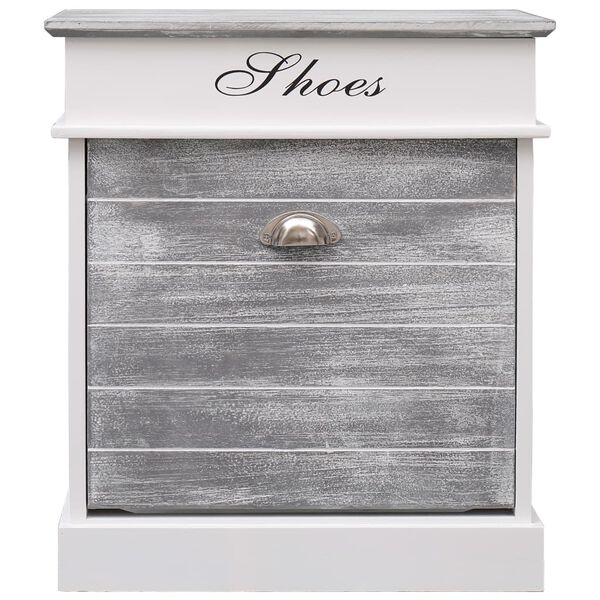 vidaXL シューズキャビネット グレー 50x28x58cm 桐材