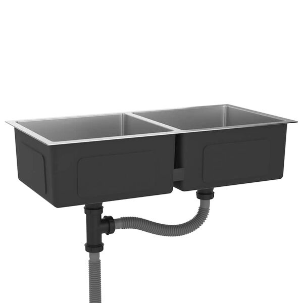 vidaXL 手作り キッチンシンク ステンレススチール製