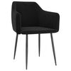 vidaXL ダイニングチェア 2点セット ブラック ベルベット製