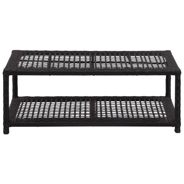 vidaXL シューズベンチ ブラック 80x40x30cm ポリラタン製