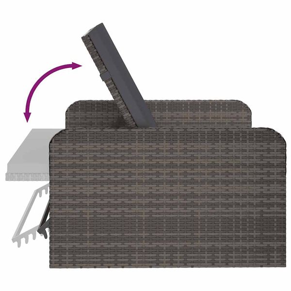 vidaXL ガーデンラウンジ2点セット クッション付き ポリラタン製 グレー