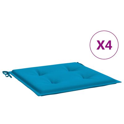 vidaXL ガーデンチェアクッション 4点 ブルー 50x50x3cm オックスフォードファブリック