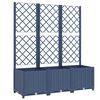 vidaXL ガーデンプランター トレリス付き ブルーグレー 120x40x136 cm PP