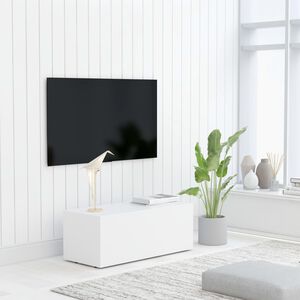 vidaXL TVキャビネット ホワイト 80x34x30cm エンジニアリングウッド