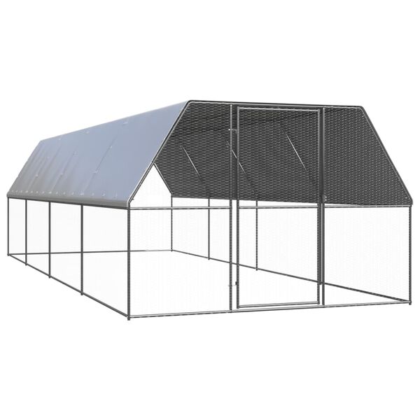 vidaXL 屋外鶏小屋 3x8x2m 亜鉛メッキ鋼製