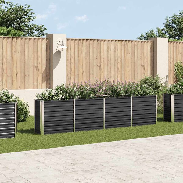 vidaXL ガーデンレイズドベッド 320x40x77cm 亜鉛メッキ鋼製 アントラシート