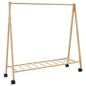 vidaXL 衣類ラック（棚とキャスター付き）106x34x106.5cm 竹製