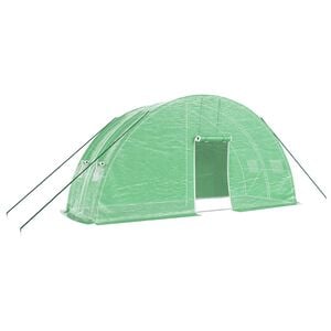 vidaXL スチールフレーム温室 グリーン 12 m&sup2; 6x2x2,85 m