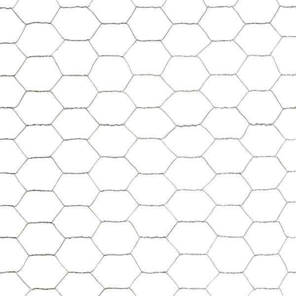 vidaXL ニワトリ 金網フェンス 亜鉛メッキ鋼製 25x1.2m シルバー