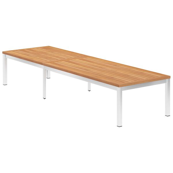 vidaXL サンラウンジャー チーク無垢材＆ステンレススチール