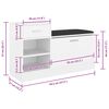 vidaXL シューズベンチ ホワイト 94.5x31x57cm エンジニアリングウッド