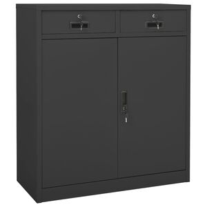 vidaXL オフィスキャビネット アントラシート 90x40x102cm スチール