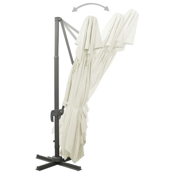 vidaXL カンチレバーガーデンパラソル ダブルトップ サンド 400x300 cm