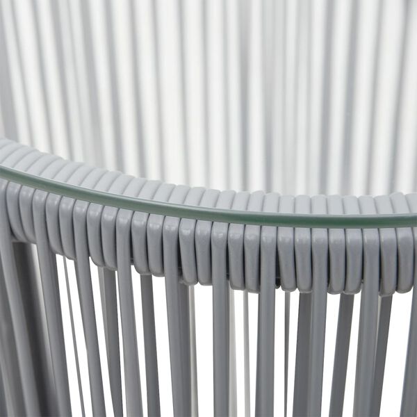 vidaXL ビストロ3点セット クッション付き PVCラタン製 グレー