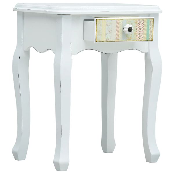 vidaXL ベッドサイドキャビネット ホワイト 40x30x50.5cm 木材