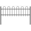 vidaXL ガーデンフェンス フープトップ付き スチール製 1.8m ブラック