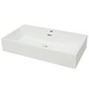 vidaXL 洗面ボウル 蛇口穴付き 陶器製 76x42.5x14.5cm ホワイト