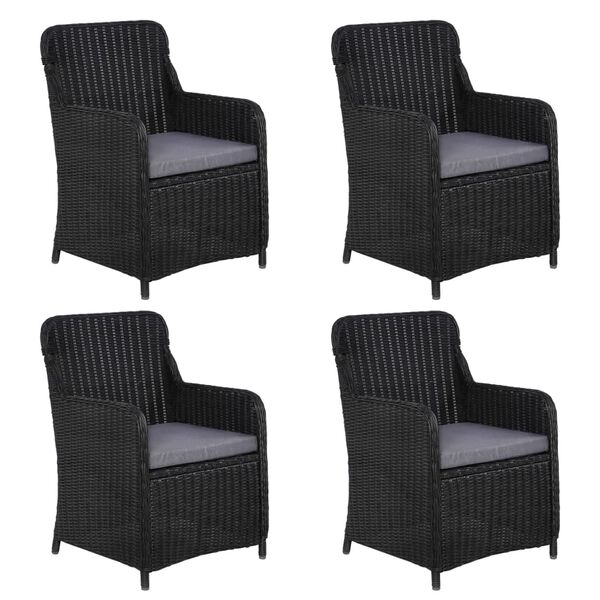 vidaXL ガーデンダイニング5点セット ブラック